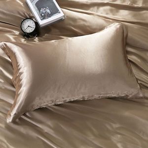 Fundas de Almohada de Seda 48x74cm, Satén Refrigerante de Lujo, Rectangulares, Blancas - Product Image 3
