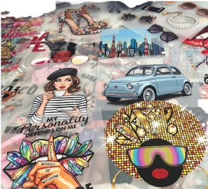 Film de transfert thermique DTF Pop Art personnalisé, autocollants colorés Street Art pour T-shirts, prêts à presser, autocollant thermocollant PET Caoutchouc - Product Image 3