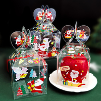 Emballage de noël boîte cadeau emballage de pomme en plastique petite boîte d'emballage cadeau de noël