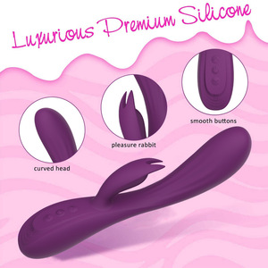 Doppia stimolazione in Silicone pieno vibranti Dildo massaggiatore clitoride baciare G Vibratore Spot coniglio per le donne <span class=keywords><strong>coppia</strong></span> - Product Image 3