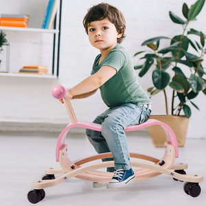Caminhante de madeira do bebê do carrinho agite o cavalo <span class=keywords><strong>2</strong></span> em 1 bicicleta do equilíbrio com 4 rodas e assento - Product Image 5