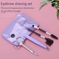 Rasoir à sourcils en acier inoxydable, brosse de maquillage pour sourcils, ciseaux de beauté, épilation des poils du visage, peigne à cils, kit de toilettage quotidien
