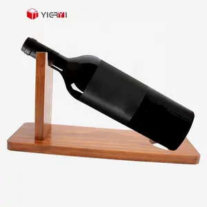 Casier à vin en bois massif de comptoir pour porte-verre à vin porte-verre bouteille pour décor à la maison et cuisine