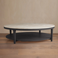 Meubles de salon modernes et luxueux, table basse en bois, meubles de salon ronds, table basse en marbre pour hall d'hôtel