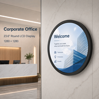 Écran LCD rond de 15,7 pouces pour la réception d'hôtel, solution OEM ODM personnalisée pour la publicité commerciale et les projets d'affichage numérique