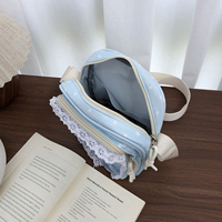 Sac bandoulière Ita transparent en nylon pour femme, style décontracté, avec garniture en dentelle Kawaii, pour affichage de badges, idéal pour téléphone portable - Vente en gros