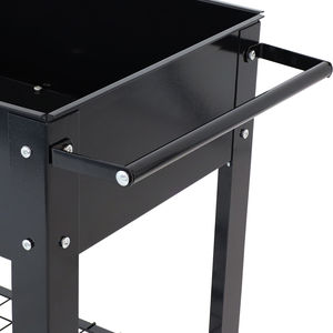 Soporte de Metal Portátil para Flores con Ruedas y Estante 100X43.5X80Cm Negro para Uso en Jardín Exterior - Product Image 4