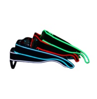 LINLI – lunettes de soleil LED fluo Rave sans fil, luisant dans l'obscurité, fil El, pour Festival de musique