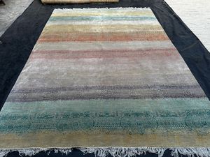 Juego de Alfombras de Lana y Seda de Bambú de Estilo Persa Moderno de la Mejor Calidad, Tejidas a Mano con Pelo en Bucle, Ecológicas, Lavables y Antideslizantes - Product Image 4