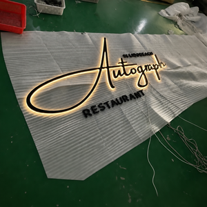 Insegna aziendale personalizzata a LED con effetto alone, lettere 3D in acciaio inossidabile nero opaco con <span class=keywords><strong>font</strong></span> personalizzato per ristoranti di lusso, resort costieri e spa - Product Image 3