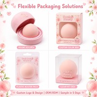 Spons Makeup Bentuk Peach JLY, Puff Foundation Basah dan Kering, Aplikator Concealer dan Bedak, Spons Makeup Custom OEM