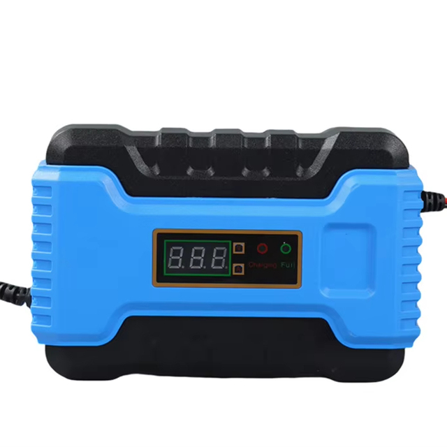 12V 10A Intelligent LiFePO4 Car Battery Charger Full Automatic with LCD Display Fast Pulse Repair for Professional Scooters