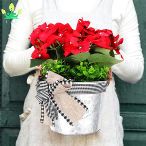 Bouquet de panier de fleurs suspendu avec couronne <span class=keywords><strong>en</strong></span> métal Géranium Seau Vase Floral Petit <span class=keywords><strong>Pot</strong></span> Plante Nativité Ornement Fer Eponge - Product Image 5