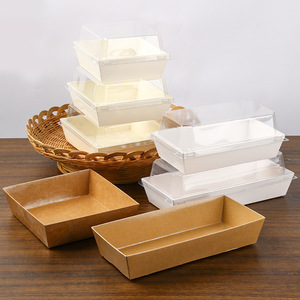 Cajas para Sándwiches, Envases para Hornear, de Papel y Plástico, Rectangulares, Desechables, para Almacenamiento de Alimentos, Caja para Pastel, Contenedor para Llevar, HDPE Primario - Product Image 2