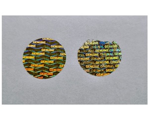 Produit à succès, étiquettes autocollantes 3D personnalisées rondes de couleur dorée de 19 mm, hologramme avec logo - Product Image 1