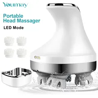 Youmay Hoofdhuid Massager Voorkom Haaruitval Body Deep Tissue Kneden Vibrerende Head Massager