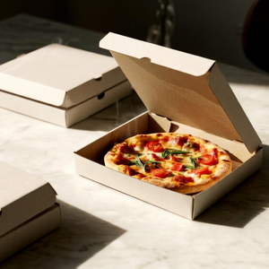Custom Kraft Paper Pizza Boxes Rectangle Shape Recyclable Four-Color Printing Logo Design Food Packaging <b>Mini</b> Pizza Boxes - Product Image 1