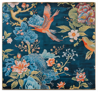 Alas Meja Mahjong Bordir Naga Phoenix Peony Warna Pink Muda, Alas Permainan Anti Selip dengan Lapisan Karet Penyerap Guncangan