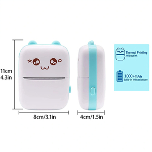 Mini <span class=keywords><strong>Impresora</strong></span> de Stickers, <span class=keywords><strong>Impresora</strong></span> Térmica Portátil con 7 Rollos de Papel, <span class=keywords><strong>Impresora</strong></span> Inteligente <span class=keywords><strong>sin</strong></span> <span class=keywords><strong>Tinta</strong></span> Bluetooth Compatible con IOS y Android - Product Image 3