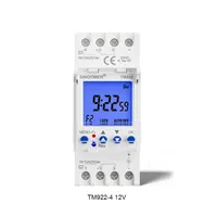 SINOTIMER TM922 Temporizador Digital Programable de 2 Canales con Intervalo de Segundos, Relé de Tiempo para Riel DIN de 7 Días y 24 Horas
