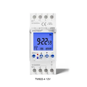SINOTIMER TM922 2 Channels Programmable 24Hours Time Clock Seconds Interval Digital <strong>Timer</strong> <strong>Switch</strong> Din Rail 7 Days Time Relay - Product Image 3