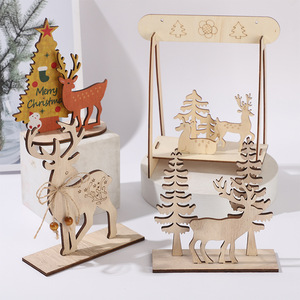 Cross-border exclusive supply of wooden DIY Christmas party family <b>dining</b> <b>table</b> decorations and <b>ornaments</b>; wooden handicrafts - Product Image 3