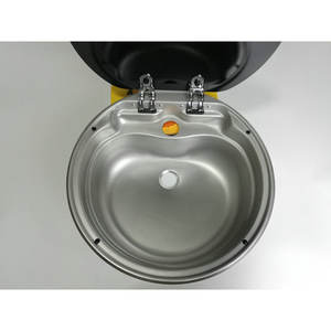 อ่างล้างจานสแตนเลส GR-570 ขนาด 420*145 มม. พร้อมฝาปิดกระจกนิรภัย สำหรับรถบ้านและเรือยอชท์ ใช้ในงานทางทะเล - Product Image 5