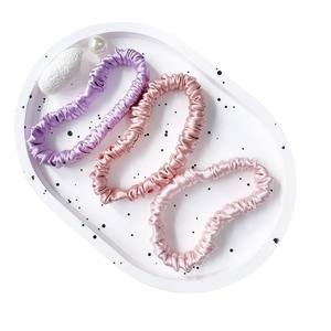 Ikat rambut poni elastis tipis 16mm Mini 6A pegangan ekor kuda kurus tanpa lipatan kerusakan rambut renyah ikat rambut sutra murbei untuk rambut - Product Image 6