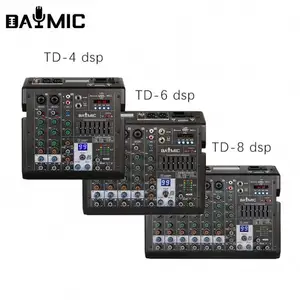 DAYMIC Hot Sale 6.35mm XLR interface mini 4 channel 99 dsp studio recording dj sound audio mixer console