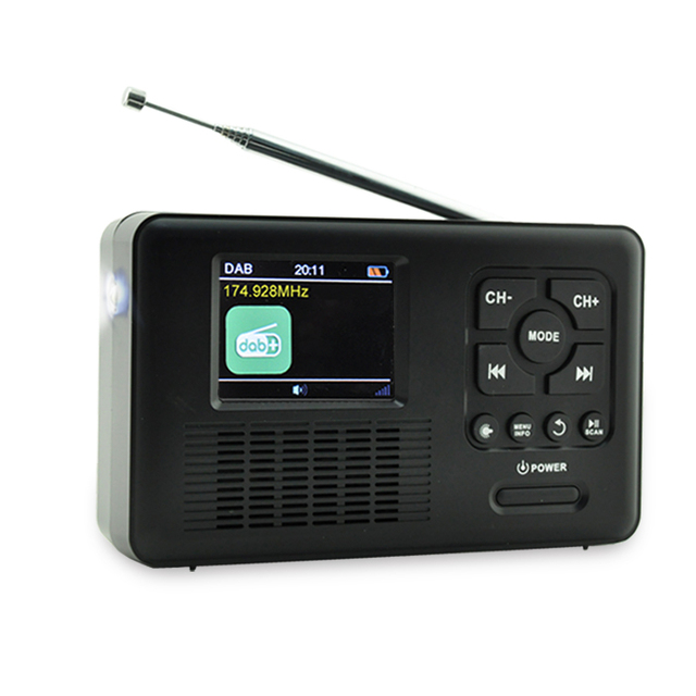 Portable Black Dab Dab+ Fm Alarm Clock Wifi Internet Radio With Dimmable Led Light Control