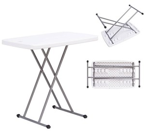 Petite <span class=keywords><strong>Table</strong></span> à manger rectangulaire en plastique portable à hauteur réglable, pliable et durable pour <span class=keywords><strong>restaurant</strong></span> d'événements d'intérieur et d'extérieur - Product Image 5