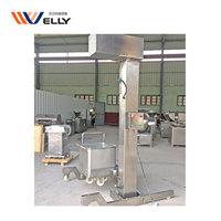 Keranjang baja tahan karat ember pengangkat Buggy Feeder 200L keranjang mengangkat Hopper mesin untuk sosis pemrosesan daging troli Lift