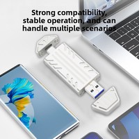 M.2 NVME SSD kotak Hard Disk ponsel kecepatan tinggi Solid State JMS583 kontrol utama USB TYPE-C Cover magnetis kepala ganda