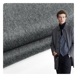 Wholesale single face wool fabric 50 wool 685 g/m dark grey woven woolen fabric