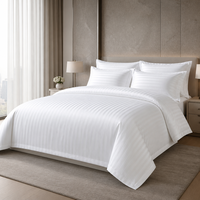 Tissu en coton peigné rayé 100% coton 100S*100S 670TC 450x220, largeur 250 cm, pour la literie de luxe des hôtels