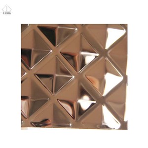 Hoja de espejo de oro rosa <span class=keywords><strong>SUS304</strong></span>, de acero inoxidable, para decoración de pared - Product Image 3