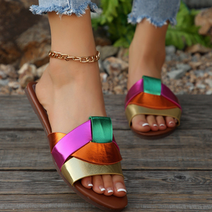 ZA Ciabatte Estive da <span class=keywords><strong>Donna</strong></span> con Design Incrociato e Punta Aperta, <span class=keywords><strong>Scarpe</strong></span> Basse con Plateau in Gomma Evergreen, Taglie Grandi per <span class=keywords><strong>Donna</strong></span> - Product Image 6