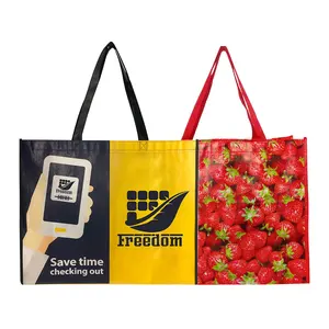 Promotional Waterproof Shopping Tote Bag Foldable Laminated PP Non Woven Bag