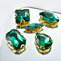 Strass en émeraude cousus à la main, à dos plat, en verre, pour robes de mariée, chapeaux, nail art, robes de soirée, accessoires de bijoux DIY