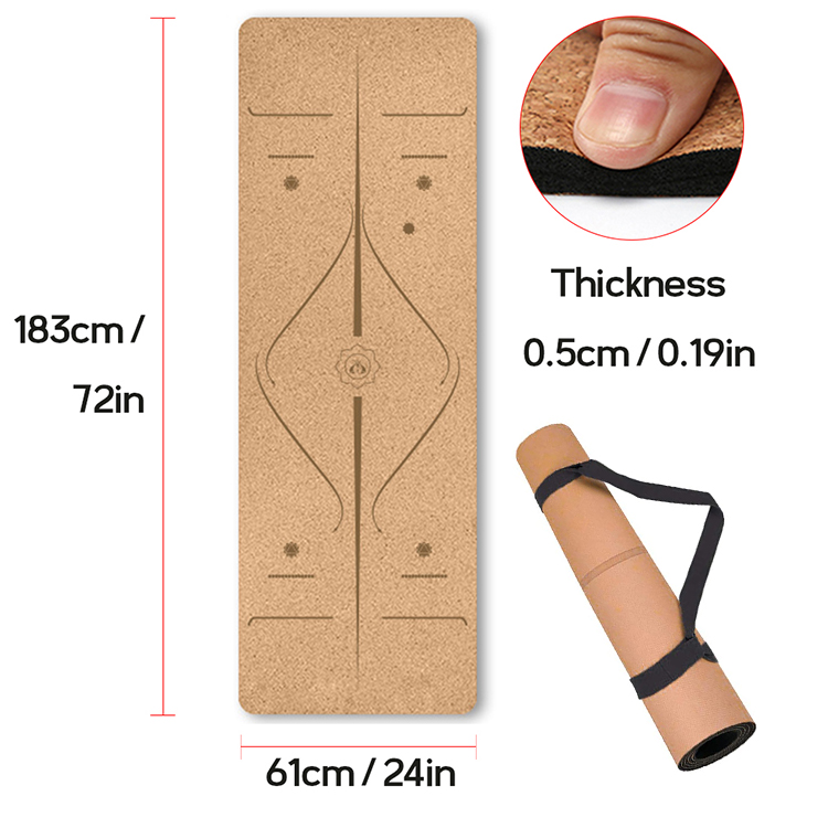 High Quality Cheap Personalized Premium Eco Natural Rubber Cork Yoga Mat