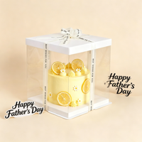 Boîte à gâteau transparente en PET de 12 pouces, grande taille, personnalisée YIpin Yinji, boîte cadeau haute pour mariage, anniversaire, emballage