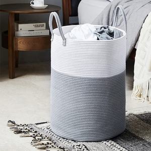 Venta al por mayor promocional armario de <span class=keywords><strong>baño</strong></span> lavandería <span class=keywords><strong>cesta</strong></span> de cuerda de algodón <span class=keywords><strong>con</strong></span> tapa - Product Image 5