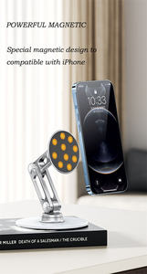 360도 회전 가능한 자석식 휴대폰 거치대, 금속 접이식 스마트폰 보안 홀더, 데스크탑 모바일 폰 홀더 브래킷 - Product Image 6