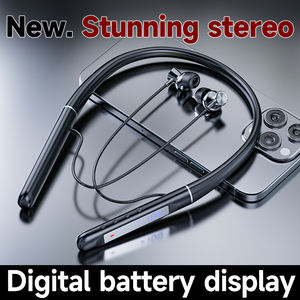 Soporte magnético para auriculares deportivos estéreo con banda para el cuello, con tarjeta TF auriculares inalámbricos, auriculares impermeables - Product Image 2