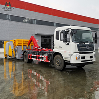 Camion benne à ordures hydraulique diesel 18 tonnes à double cylindre 4x2 avec bras de ramassage pour bacs à déchets, moteur et boîte de vitesses Euro 6 Dongfeng Kinland