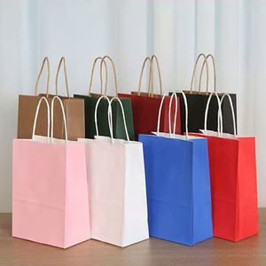 ถุงกระดาษคราฟท์พิมพ์ลายตามสั่ง ถุงบรรจุภัณฑ์ทำมือ สีดำ สีเขียว สีชมพู สีขาว ถุงของขวัญช้อปปิ้งพิมพ์โลโก้ตามสั่ง - Product Image 5