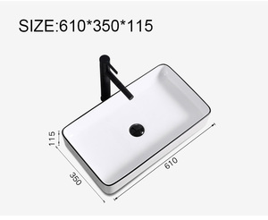 Rectangular lavado a mano lavabo color arte baño lavabo <span class=keywords><strong>Cuenca</strong></span> del arte de la cerámica - Product Image 6
