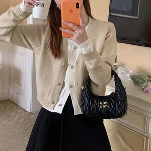 Cárdigan con cuello en V para mujer, suéter <span class=keywords><strong>de</strong></span> Color sólido, abrigo <span class=keywords><strong>de</strong></span> punto <span class=keywords><strong>de</strong></span> lana apilado suelto, cárdigan falso <span class=keywords><strong>de</strong></span> <span class=keywords><strong>dos</strong></span> piezas para mujer - Product Image 4