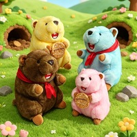 Peluche Marmotte Mignonne, Pendentif Capybara, Coussin Décoratif - Polyester & Coton PP pour Cadeaux d'Anniversaire