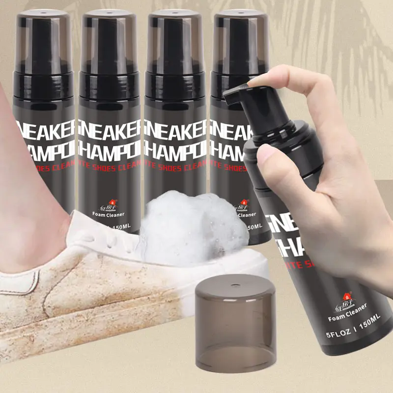 Allwin leather sport sneaker care product black bottle custom shoe cleaner foam spray 150ml